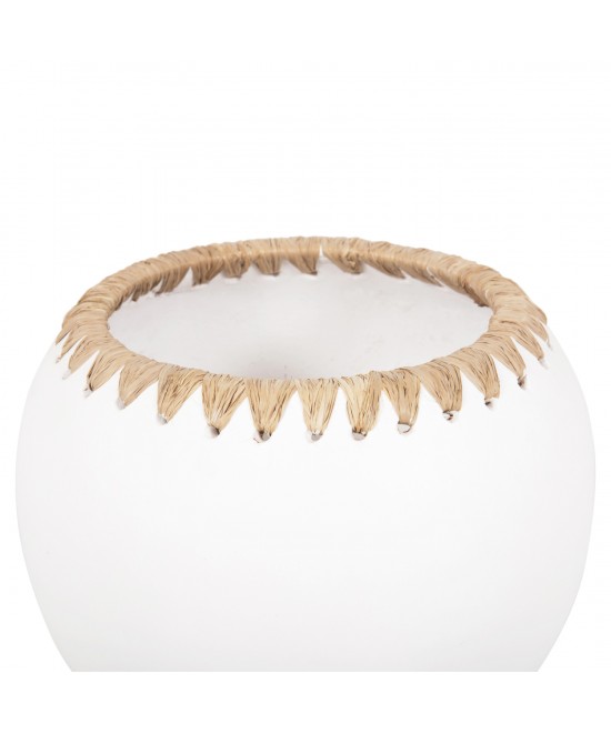 ΔΙΑΚΟΣΜΗΤΙΚΟ ΒΑΖΟ HM4375 ΤΕΡΑΚΟΤΑ ΣΕ ΛΕΥΚΟ ΜΕ ΠΛΕΞΗ ΨΑΘΑΣ ΣΤΟ ΣΤΟΜΙΟ Φ29x23Υεκ.