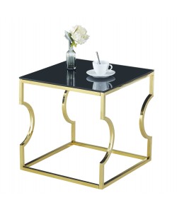 ΒΟΗΘΗΤΙΚΟ ΤΡΑΠΕΖΑΚΙ AMARA HM8616.02 ΜΕ ΜΑΥΡΟ ΓΥΑΛΙ ΚΑΙ ΕΠΙΧΡΥΣΗ ΒΑΣΗ 55X55X55 EK.