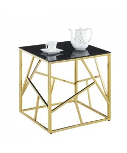 ΒΟΗΘΗΤΙΚΟ ΤΡΑΠΕΖΑΚΙ JANA ΜΕ ΜΑΥΡΟ ΓΥΑΛΙ ΚΑΙ ΕΠΙΧΡΥΣΗ ΒΑΣΗ 55X55Χ55Y EK.HM8619.01