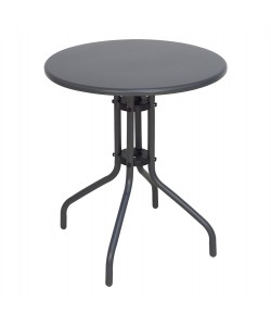 ΤΡΑΠΕΖΙ ΕΞ.ΧΩΡΟΥ ΣΤΡΟΓΓΥΛΟ LINO HM5973.01 ΜΕΤΑΛΛΙΚΟ ΓΚΡΙ Φ60x70Υεκ.