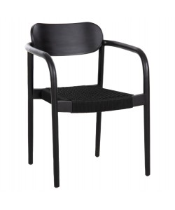 ΠΟΛΥΘΡΟΝΑ OSLO HM9636.12 ΞΥΛΟ TEAK ΜΑΥΡΟ & ΜΑΥΡΟ ΣΧΟΙΝΙ 55x54x80Yεκ.