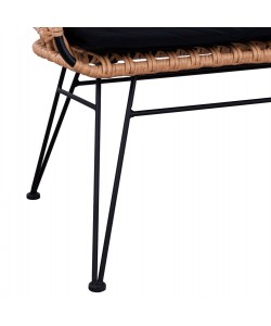 ΠΑΓΚΑΚΙ ΜΕΤΑΛΛΙΚΟ ALLEGRA HM5692 ΜΕ WICKER ΜΑΥΡΟ-ΜΠΕΖ 124x57x77Υ εκ. ΠΑΓΚΑΚΙ ΜΕΤΑΛΛΙΚΟ ALLEGRA HM5692 ΜΕ WICKER ΜΑΥΡΟ-ΜΠΕΖ 124x57x77Υ εκ.