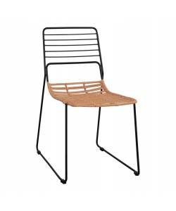 ΚΑΡΕΚΛΑ ΜΕΤΑΛΛΙΚΗ ALLEGRA HM5694 ΜΕ WICKER ΜΠΕΖ 51x54x83Υ εκ.