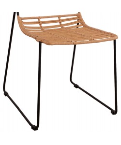 ΚΑΡΕΚΛΑ ΜΕΤΑΛΛΙΚΗ ALLEGRA HM5694 ΜΕ WICKER ΜΠΕΖ 51x54x83Υ εκ.