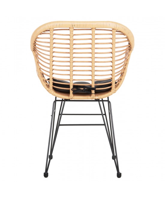 ΠΟΛΥΘΡΟΝΑ ΜΕ ΜΑΞΙΛΑΡΙ ΜΕΤΑΛΛΙΚΗ ALLEGRA HM5450.31 ΜΕ WICKER ΜΠΕΖ 58x59x82Υ