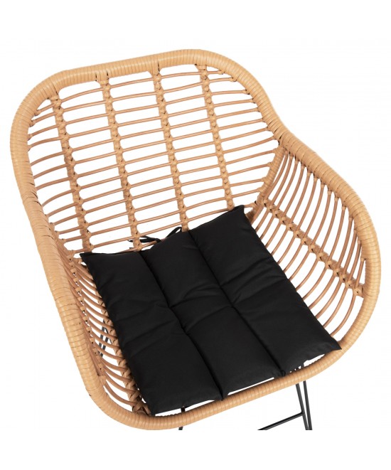 ΠΟΛΥΘΡΟΝΑ ΜΕ ΜΑΞΙΛΑΡΙ ΜΕΤΑΛΛΙΚΗ ALLEGRA HM5450.31 ΜΕ WICKER ΜΠΕΖ 58x59x82Υ