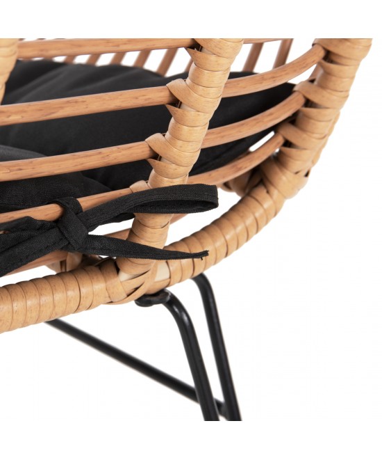 ΠΟΛΥΘΡΟΝΑ ΜΕ ΜΑΞΙΛΑΡΙ ΜΕΤΑΛΛΙΚΗ ALLEGRA HM5450.31 ΜΕ WICKER ΜΠΕΖ 58x59x82Υ