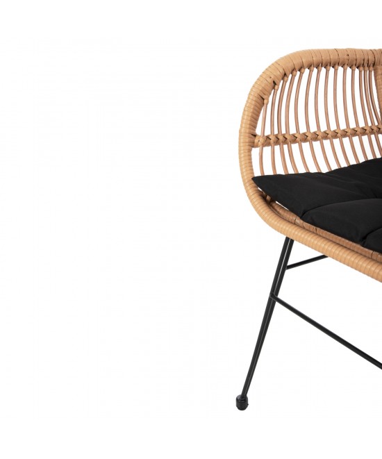 ΠΟΛΥΘΡΟΝΑ ΜΕ ΜΑΞΙΛΑΡΙ ΜΕΤΑΛΛΙΚΗ ALLEGRA HM5450.31 ΜΕ WICKER ΜΠΕΖ 58x59x82Υ