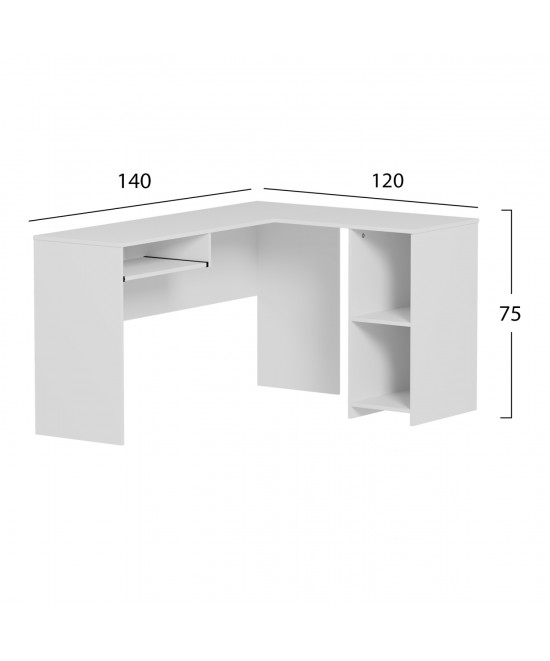 ΓΩΝΙΑΚΟ ΓΡΑΦΕΙΟ SHIG HM2135.03 MDF ΣΕ ΛΕΥΚΟ 140x120x75Υεκ