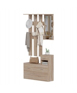 ΕΠΙΠΛΟ ΕΙΣΟΔΟΥ ΜΕ ΚΑΘΡΕΦΤΗ GORN HM2473.01 ΜΕΛΑΜΙΝΗ ΣΕ ΣΟΝΑΜΑ 90x24x190Υεκ