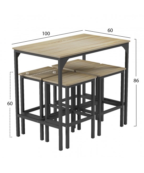 ΣΕΤ ΤΡΑΠΕΖΑΡΙΑ ΜΠΑΡ 5ΤΜΧ BOXY HM9882.01 ΜΑΥΡΟ ΜΕΤΑΛΛΟ-ΜΕΛΑΜΙΝΗ ΣΕ SONAMA ΣΕΤ ΤΡΑΠΕΖΑΡΙΑ ΜΠΑΡ 5ΤΜΧ BOXY HM9882.01 ΜΑΥΡΟ ΜΕΤΑΛΛΟ-ΜΕΛΑΜΙΝΗ ΣΕ SONAMA