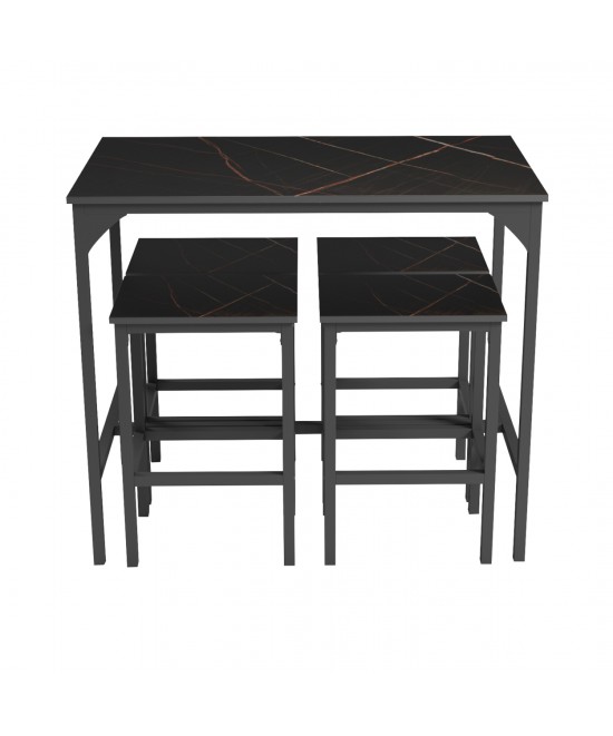 ΣΕΤ ΤΡΑΠΕΖΑΡΙΑ ΜΠΑΡ 5ΤΜΧ BOXY HM9882.13 ΜΑΥΡΟ ΜΕΤΑΛΛΟ-ΜΕΛΑΜΙΝΗ ΜΑΥΡΟ ΜΑΡΜΑΡΟ