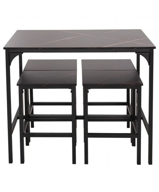 ΣΕΤ ΤΡΑΠΕΖΑΡΙΑ ΜΠΑΡ 5ΤΜΧ BOXY HM9882.13 ΜΑΥΡΟ ΜΕΤΑΛΛΟ-ΜΕΛΑΜΙΝΗ ΜΑΥΡΟ ΜΑΡΜΑΡΟ