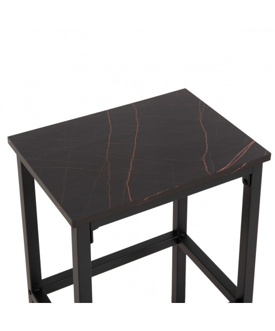 ΣΕΤ ΤΡΑΠΕΖΑΡΙΑ ΜΠΑΡ 5ΤΜΧ BOXY HM9882.13 ΜΑΥΡΟ ΜΕΤΑΛΛΟ-ΜΕΛΑΜΙΝΗ ΜΑΥΡΟ ΜΑΡΜΑΡΟ