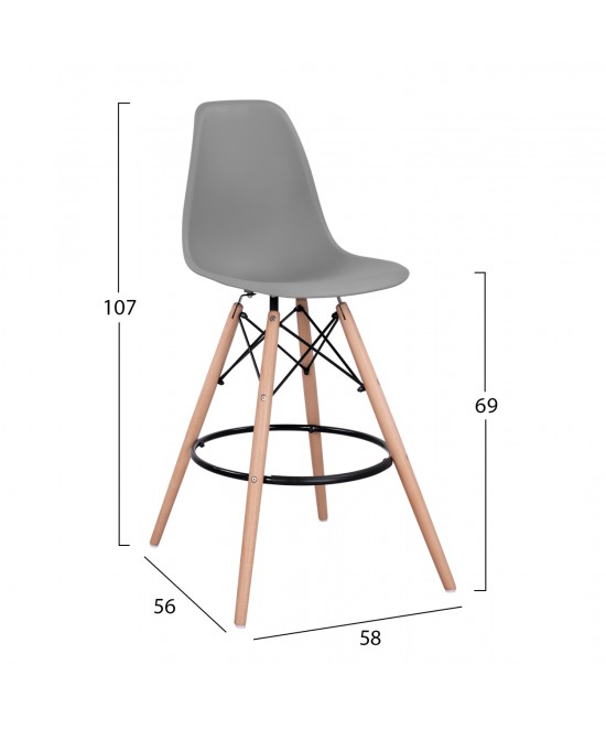 ΣΚΑΜΠΟ ΜΠΑΡ RENATA HM0173.10 ΓΚΡΙ 58x56x107Υ εκ. ΣΚΑΜΠΟ ΜΠΑΡ RENATA HM0173.10 ΓΚΡΙ 58x56x107Υ εκ.