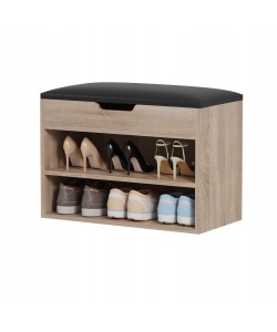 ΠΑΠΟΥΤΣΟΘΗΚΗ ΜΕ ΚΑΘΙΣΜΑ ROMIR HM2477.01 ΜΕΛΑΜΙΝΗ ΣΕ ΣΟΝΑΜΑ-ΚΑΘΙΣΜΑ ΚΑΦΕ 60x30x44Υ