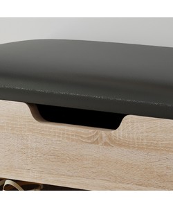 ΠΑΠΟΥΤΣΟΘΗΚΗ ΜΕ ΚΑΘΙΣΜΑ ROMIR HM2477.01 ΜΕΛΑΜΙΝΗ ΣΕ ΣΟΝΑΜΑ-ΚΑΘΙΣΜΑ ΚΑΦΕ 60x30x44Υ