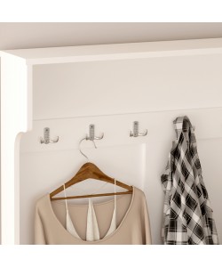 ΕΠΙΠΛΟ ΕΙΣΟΔΟΥ KAYLOR HM2475.03 ΜΕ ΚΡΕΜΑΣΤΡΕΣ&ΑΠΟΘ.ΧΩΡΟ-MDF ΣΕ ΛΕΥΚΟ 93x34x180Υεκ