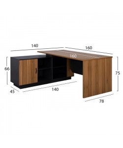 ΕΠΑΓΓΕΛΜΑΤΙΚΟ ΓΡΑΦΕΙΟ SUPREME HM2363 ΓΩΝΙΑ ΑΝΑΣΤΡΕΨΙΜΗ 160x140x75Υ εκ.