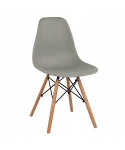 ΚΑΡΕΚΛΑ ΜΕ ΞΥΛΙΝΑ ΠΟΔΙΑ ΚΑΙ ΚΑΘΙΣΜΑ TWIST PP ΓΚΡΙ HM8460.10 46x50x82 εκ.