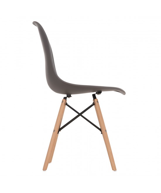 ΚΑΡΕΚΛΑ ΜΕ ΞΥΛΙΝΑ ΠΟΔΙΑ ΚΑΙ ΚΑΘΙΣΜΑ TWIST PP ΓΚΡΙ HM8460.10 46x50x82 εκ.