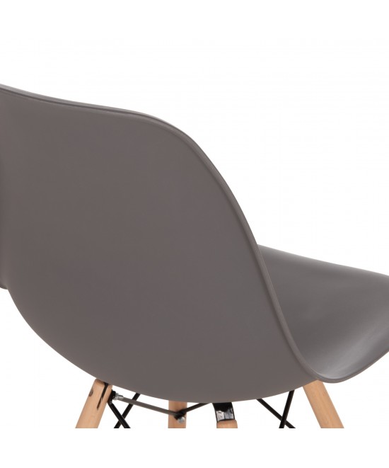 ΚΑΡΕΚΛΑ ΜΕ ΞΥΛΙΝΑ ΠΟΔΙΑ ΚΑΙ ΚΑΘΙΣΜΑ TWIST PP ΓΚΡΙ HM8460.10 46x50x82 εκ.