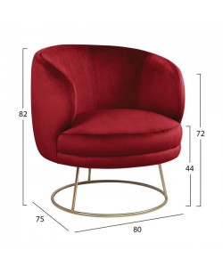 ΠΟΛΥΘΡΟΝΑ ARIEN HM8403.06 ΑΠΟ ΒΕΛΟΥΔΟ ΚΟΚΚΙΝΟ ΜΕ ΧΡΥΣΗ ΒΑΣΗ 80X75X82Υ εκ.