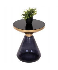 ΒΟΗΘΗΤΙΚΟ ΤΡΑΠΕΖΑΚΙ DEMMY HM9727 ΜΑΥΡΟ & ΜΟΒ ΓΥΑΛΙ-ΧΡΥΣΟ ΜΕΤΑΛΛΟ Φ41x48Υεκ