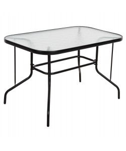 ΤΡΑΠΕΖΙ ADAM HM5679.03 ΜΕΤΑΛΛΙΚΟ ΜΑΥΡΟ ΜΕ ΓΥΑΛΙΝΗ ΕΠΙΦΑΝΕΙΑ 120Χ70Χ70Υεκ.