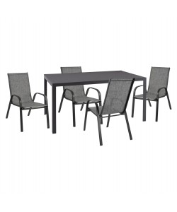 ΣΕΤ ΕΞ.ΧΩΡΟΥ 5ΤΜΧ LEOFER HM21004 ΜΕΤΑΛ.ΤΡΑΠΕΖΙ-4 ΠΟΛΥΘΡΟΝΕΣ ΜΕΤΑΛΛΙΚΕΣ- ΓΚΡΙ