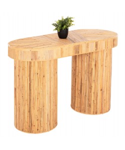 ΚΟΝΣΟΛΑ ΟΒΑΛ GATSBY HM9871 ΦΥΣΙΚΟ RATTAN ΣΕ ΦΥΣΙΚΟ ΧΡΩΜΑ 110x45x74,5Υεκ.