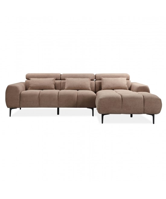 ΚΑΝΑΠΕΣ ΔΕΞΙΑ ΓΩΝΙΑ DIVYA HM3267.01R ΣΥΝΘ.SUEDE ΑΝΟΙΧΤΟ ΚΑΦΕ 264x175x99Υεκ.