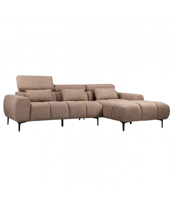 ΚΑΝΑΠΕΣ ΔΕΞΙΑ ΓΩΝΙΑ DIVYA HM3267.01R ΣΥΝΘ.SUEDE ΑΝΟΙΧΤΟ ΚΑΦΕ 264x175x99Υεκ.