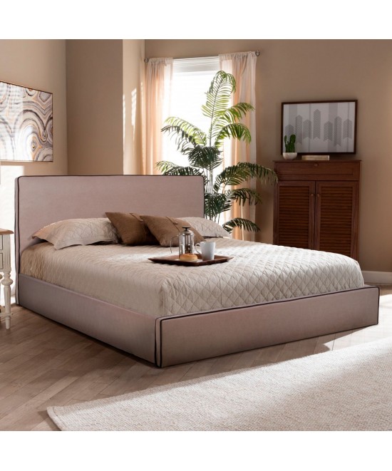ΚΡΕΒΑΤΙ ALLIE HM584.02 160x200 εκ. ΜΕ ΑΠΟΘΗΚΕΥΤΙΚΟ ΧΩΡΟ ΜΠΕΖ ΥΦΑΣΜΑ
