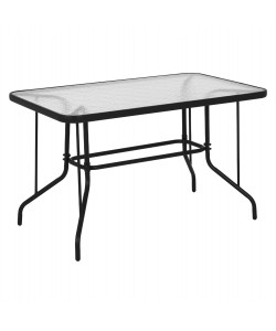 ΤΡΑΠΕΖΙ ADAM HM5679.01 ΜΕΤΑΛΛΙΚΟ ΓΚΡΙ ΜΕ ΓΥΑΛΙΝΗ ΕΠΙΦΑΝΕΙΑ 120Χ70Χ71Υεκ.