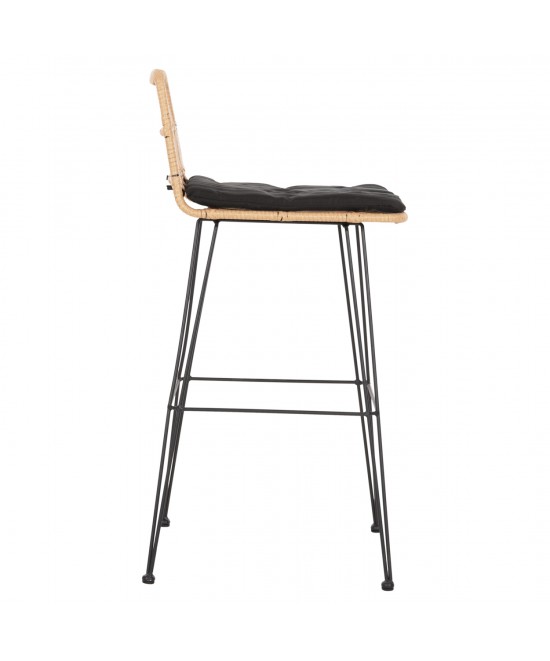 ΣΚΑΜΠΟ ΜΠΑΡ ΕΞ.ΧΩΡΟΥ ALLEGRA HM5452.11 ΜΕΤΑΛΛΟ&ΜΑΞΙΛΑΡΙ ΜΑΥΡΟ-ΜΠΕΖ WICKER 52x51x103Y εκ