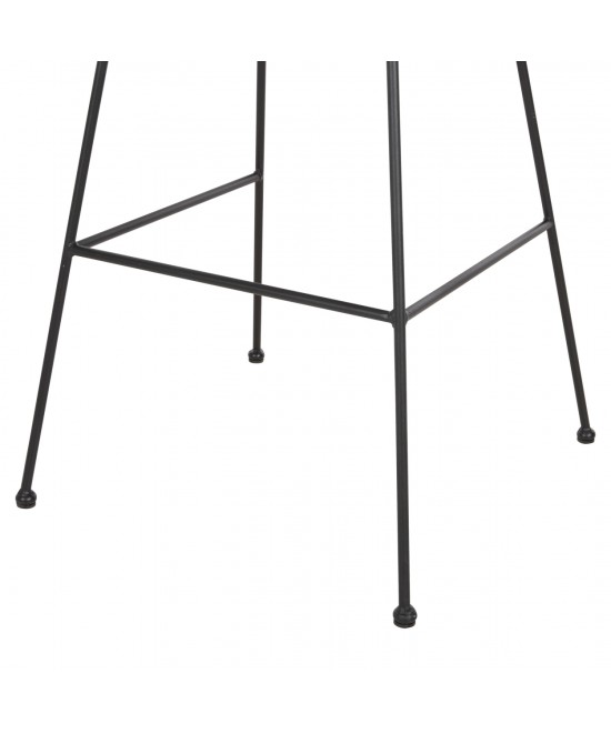 ΣΚΑΜΠΟ ΜΠΑΡ ALLEGRA HM5455.11 ΜΕΤΑΛΛΟ&ΜΑΞΙΛΑΡΙ ΜΑΥΡΟ-WICKER ΜΠΕΖ 56x59x116,5Υεκ.