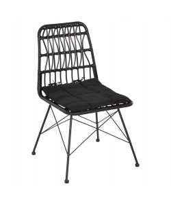 ΚΑΡΕΚΛΑ ΕΞ.ΧΩΡΟΥ ALLEGRA HM5453.12 ΜΕΤΑΛΛΟ-ΜΑΞΙΛΑΡΙ-WICKER ΜΑΥΡΟ 52x52x83,5Yεκ.