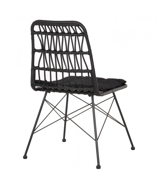 ΚΑΡΕΚΛΑ ΕΞ.ΧΩΡΟΥ ALLEGRA HM5453.12 ΜΕΤΑΛΛΟ-ΜΑΞΙΛΑΡΙ-WICKER ΜΑΥΡΟ 52x52x83,5Yεκ.