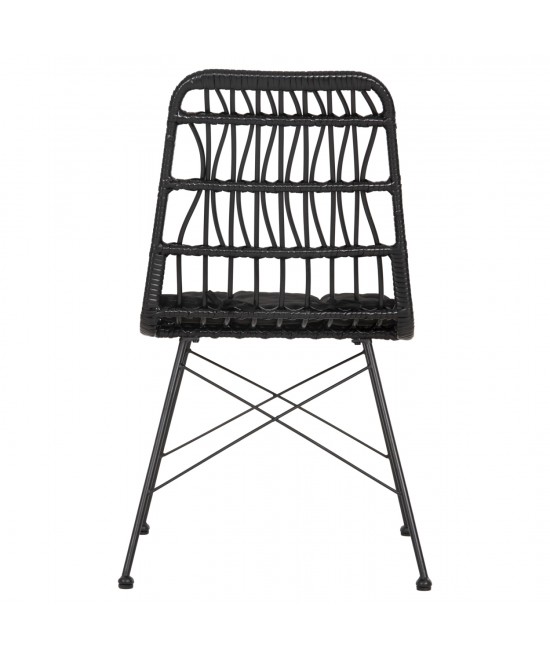ΚΑΡΕΚΛΑ ΕΞ.ΧΩΡΟΥ ALLEGRA HM5453.12 ΜΕΤΑΛΛΟ-ΜΑΞΙΛΑΡΙ-WICKER ΜΑΥΡΟ 52x52x83,5Yεκ.