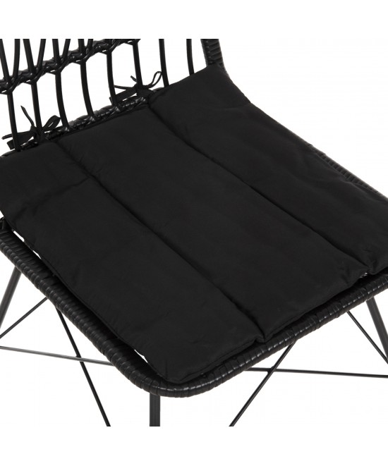 ΚΑΡΕΚΛΑ ΕΞ.ΧΩΡΟΥ ALLEGRA HM5453.12 ΜΕΤΑΛΛΟ-ΜΑΞΙΛΑΡΙ-WICKER ΜΑΥΡΟ 52x52x83,5Yεκ.