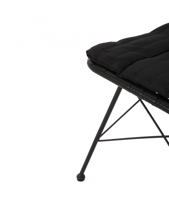 ΚΑΡΕΚΛΑ ΕΞ.ΧΩΡΟΥ ALLEGRA HM5453.12 ΜΕΤΑΛΛΟ-ΜΑΞΙΛΑΡΙ-WICKER ΜΑΥΡΟ 52x52x83,5Yεκ.
