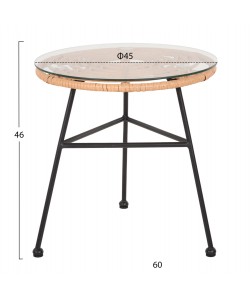 ΤΡΑΠΕΖΑΚΙ ΣΤΡΟΓΓΥΛΟ ΜΑΥΡΟ ΜΕΤΑΛΛΙΚΟ ALLEGRA HM5459.11 ΜΠΕΖ WICKER-ΓΥΑΛΙ Φ45x46Υεκ ΤΡΑΠΕΖΑΚΙ ΣΤΡΟΓΓΥΛΟ ΜΑΥΡΟ ΜΕΤΑΛΛΙΚΟ ALLEGRA HM5459.11 ΜΠΕΖ WICKER-ΓΥΑΛΙ Φ45x46Υεκ