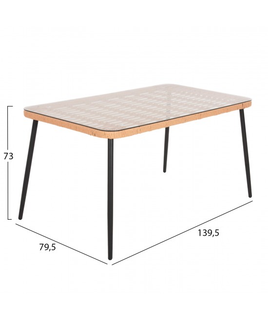 ΤΡΑΠΕΖΙ ΟΡΘΟΓΩΝΙΟ ALLEGRA HM5537.11 ΜΕΤΑΛ.ΜΑΥΡΟ-P.E. RATTAN ΦΥΣΙΚΟ 139,5x79,5x73Υεκ. ΤΡΑΠΕΖΙ ΟΡΘΟΓΩΝΙΟ ALLEGRA HM5537.11 ΜΕΤΑΛ.ΜΑΥΡΟ-P.E. RATTAN ΦΥΣΙΚΟ 139,5x79,5x73Υεκ.