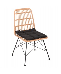 ΚΑΡΕΚΛΑ ΕΞΩΤ.ΧΩΡΟΥ ALLEGRA & ΜΑΞΙΛΑΡΙ HM5451.11 ΜΕΤΑΛΛΟ ΜΑΥΡΟ-ΜΠΕΖ WICKER 52x51.5x83.5Y