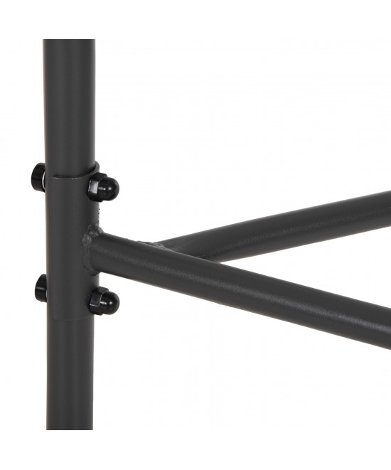 ΤΡΑΠΕΖΙ ΗΜΙΚΥΚΛΙΚΟ LIMA HM5967.01 ΜΕΤΑΛΛΙΚΟ ΓΚΡΙ ΜΕ ΓΥΑΛΙΝΟ TOP 70x40x64,5Υεκ.