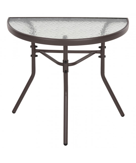 ΤΡΑΠΕΖΙ ΗΜΙΚΥΚΛΙΚΟ LIMA HM5967.02 ΜΕΤΑΛΛΙΚΟ ΚΑΦΕ ΜΕ ΓΥΑΛΙΝΟ TOP 70x40x64,5Υεκ.