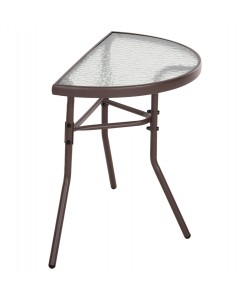 ΤΡΑΠΕΖΙ ΗΜΙΚΥΚΛΙΚΟ LIMA HM5967.02 ΜΕΤΑΛΛΙΚΟ ΚΑΦΕ ΜΕ ΓΥΑΛΙΝΟ TOP 70x40x64,5Υεκ.