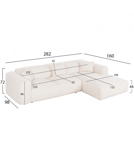 ΚΑΝΑΠΕΣ ΓΩΝΙΑ BRICKEN HM3275.02R ΛΕΥΚΟ ΥΦΑΣΜΑ 110-282x98-160x72Υεκ. ΚΑΝΑΠΕΣ ΓΩΝΙΑ BRICKEN HM3275.02R ΛΕΥΚΟ ΥΦΑΣΜΑ 110-282x98-160x72Υεκ.