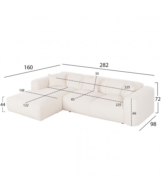 ΚΑΝΑΠΕΣ ΓΩΝΙΑ (ΑΡΙΣΤΕΡΗ) BRICKEN HM3275.02L ΛΕΥΚΟ ΥΦΑΣΜΑ 110-282x98-160x72Υεκ. ΚΑΝΑΠΕΣ ΓΩΝΙΑ (ΑΡΙΣΤΕΡΗ) BRICKEN HM3275.02L ΛΕΥΚΟ ΥΦΑΣΜΑ 110-282x98-160x72Υεκ.